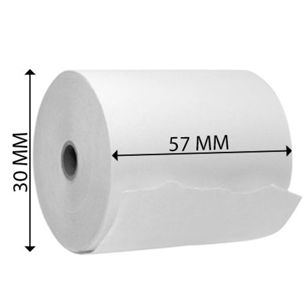 Picture of 57mmX12m Thermal Printer Cash Roll (30mm diameter 12mm core)